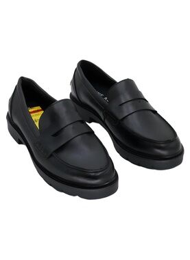 Anne Klein Emmylou Black PU Lug Sole Penny Loafers Size 7M